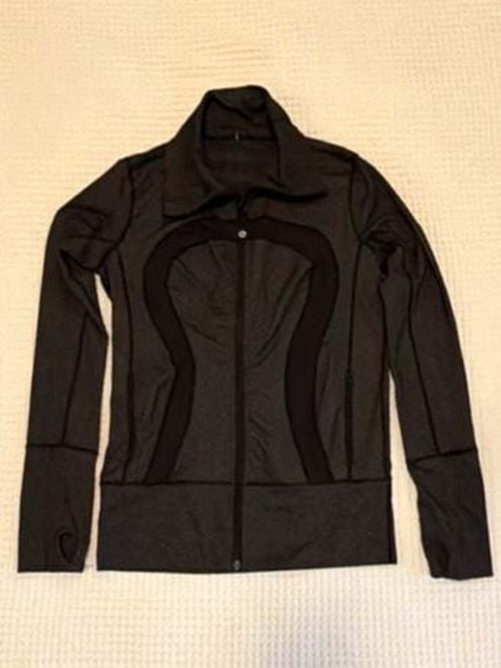 Lululemon In Stride Heathered Charcoal Full Zip Track Jacket Size 4